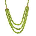Arizona Peridot Multi Row Necklace 18-20 Inches in Vermeil Yellow Gold Over Sterling Silver 210.00 ctw - Sticky add to cart bar