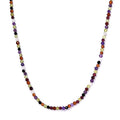 Multi Gemstone Beaded Necklace 18 Inches in Rhodium Over Sterling Silver 31.15 ctw - Sticky add to cart bar