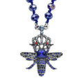 Yellow Magic Color Glass, Multi Color Austrian Crystal Honey Bee Pendant with Champagne Glass Beaded Necklace 21 Inches in Goldtone - Sticky add to cart bar