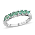 AAA Kagem Zambian Emerald 7 Stone Ring in Platinum Over Sterling Silver (Size 5.0) 0.50 ctw - Sticky add to cart bar