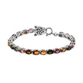 Multi-Tourmaline, Blue Diamond (IR) Accent Tennis Bracelet in Platinum Over Sterling Silver (6.50 In) (9.10 g) 10.50 ctw - Sticky add to cart bar