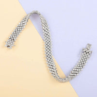 NY Closeout 14K White Gold G-H VS Diamond Multi Rows Bracelet (7.25 In) 24.25 Grams 8.00 ctw