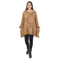 PASSAGE Gold 100% Cotton Double Layer Jacquard Ruffle Hem Top - S/M (33"x24") - Sticky add to cart bar