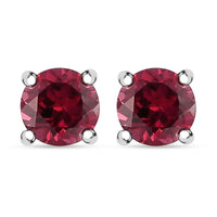 D'Joy Tanzanian Wine Garnet 1.25 ctw Solitaire Stud Earrings in Sterling Silver