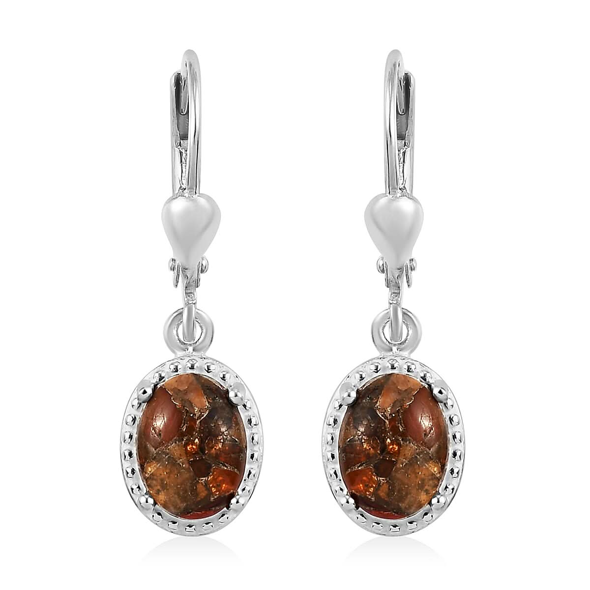 Matrix Fire Opal Lever Back Earrings in Sterling Silver 2.40 ctw