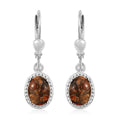 Matrix Fire Opal Lever Back Earrings in Sterling Silver 2.40 ctw - Sticky add to cart bar