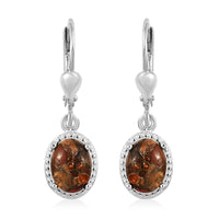 Matrix Fire Opal Lever Back Earrings in Sterling Silver 2.40 ctw