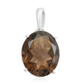 Brazilian Smoky Quartz Solitaire Pendant in Sterling Silver 4.25 ctw - Sticky add to cart bar