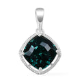 Emerald Crystal Solitaire Pendant in Sterling Silver - Sticky add to cart bar
