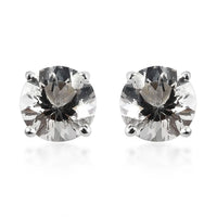 Brazilian Petalite Solitaire Stud Earrings in Sterling Silver 1.25 ctw