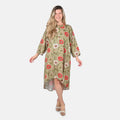 Tamsy Olive Floral Print Tunic - One Size Missy - Sticky add to cart bar