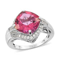 Pure Pink Mystic Topaz and Natural White Zircon Ring in Platinum Over Sterling Silver (Size 6.0) 5.25 ctw - Sticky add to cart bar