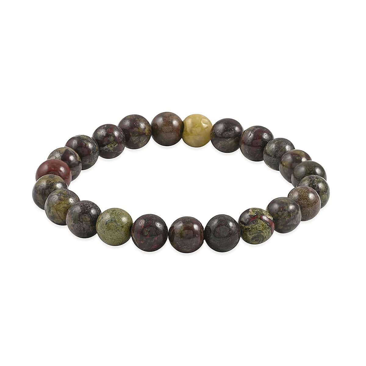 Bloodstone Beaded Stretch Bracelet 80.00 ctw
