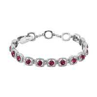 White Crystal Bracelet in Stainless Steel (8.00 In)