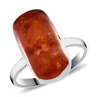 Artisan Crafted Fire Opal Chips Elongated Ring in Sterling Silver (Size 11.0) 5.00 ctw