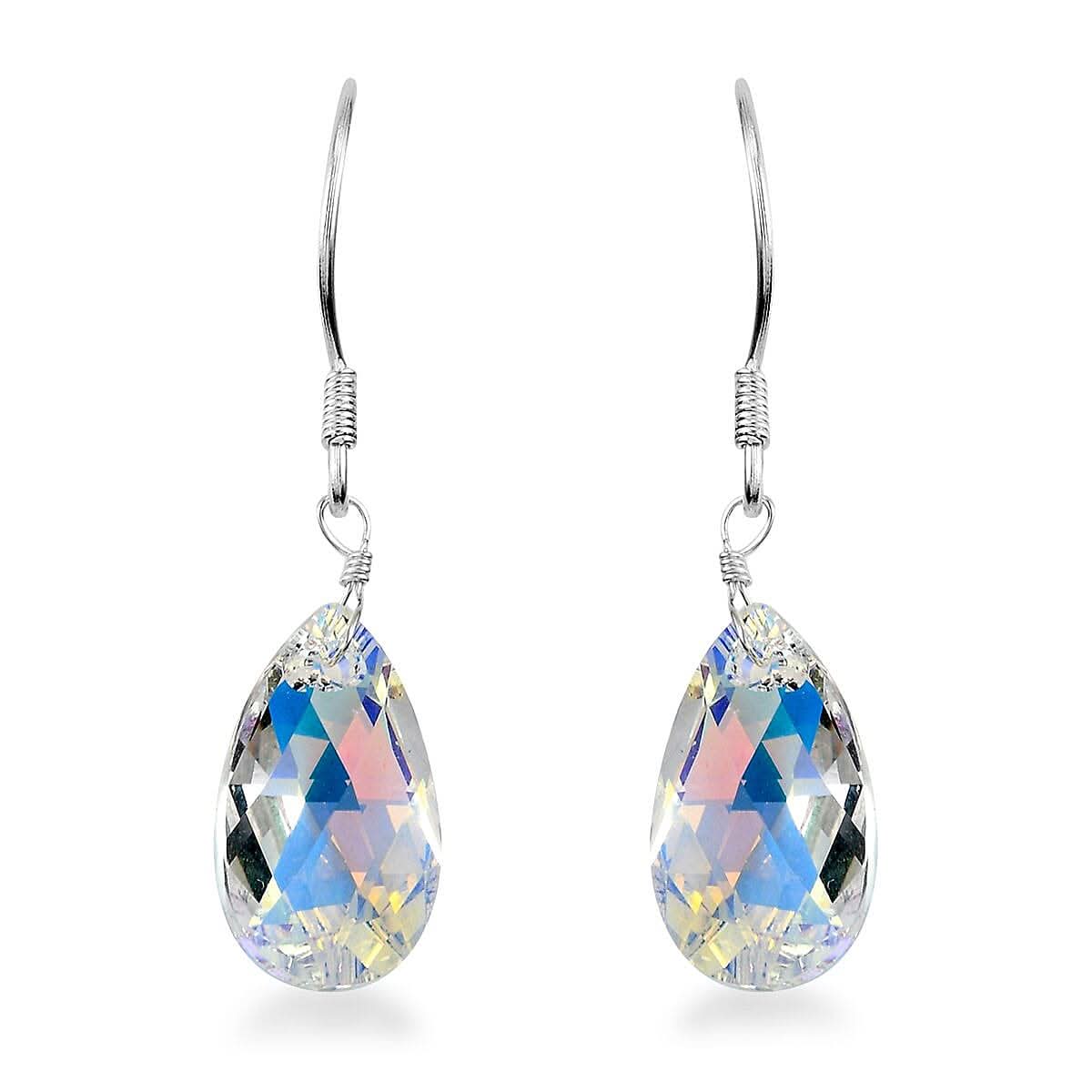 D'Joy Aurora Borealis Crystal Earrings in Sterling Silver