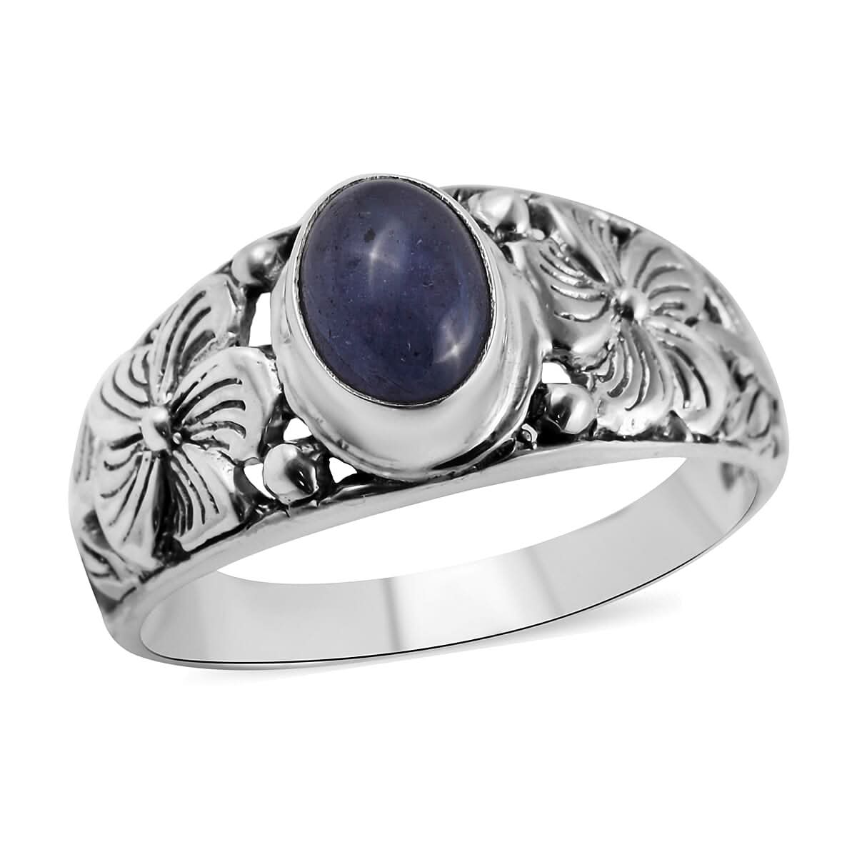 BALI LEGACY Tanzanite Floral Ring in Sterling Silver 1.75 ctw