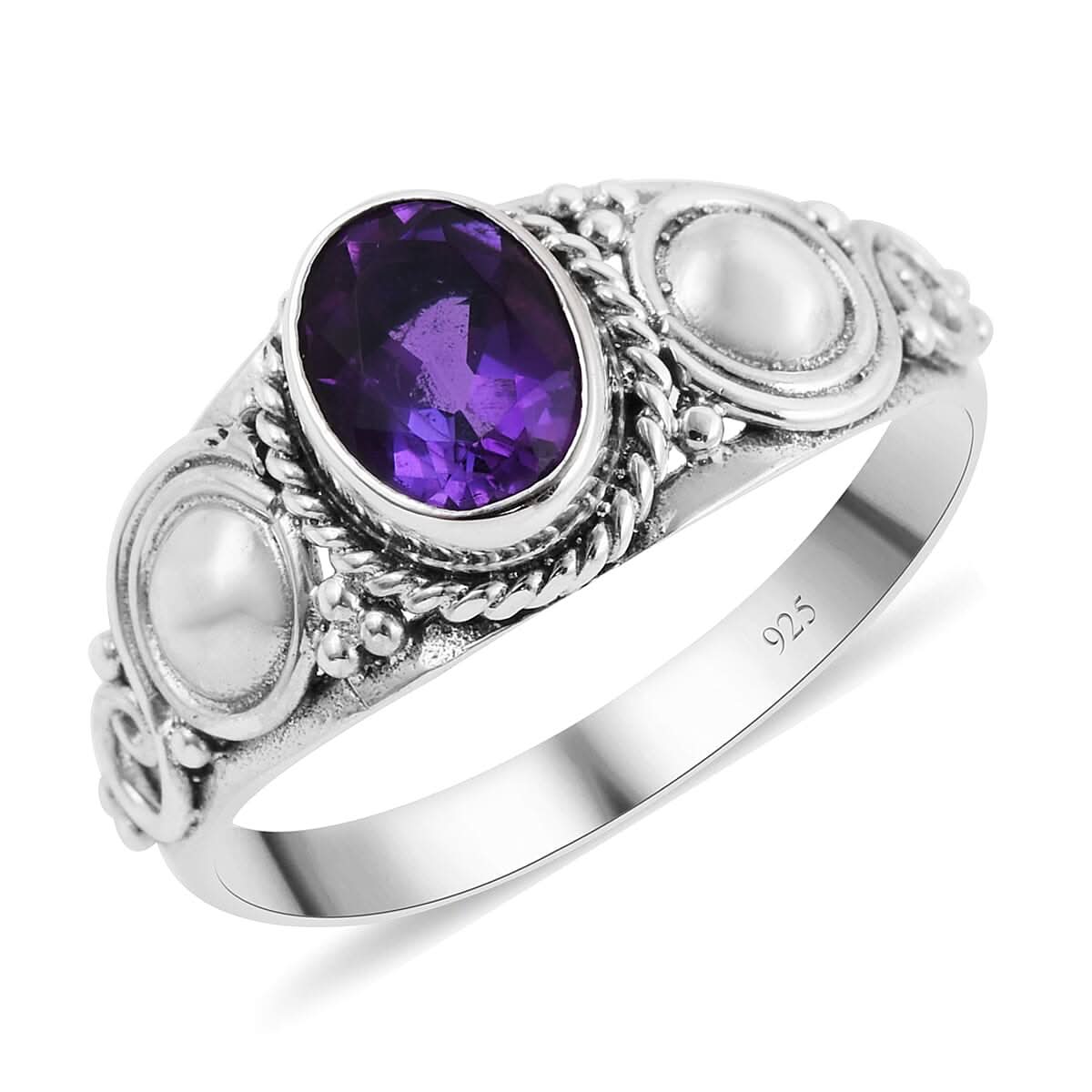 BALI LEGACY Lusaka Amethyst Ring in Sterling Silver (Size 10.0) 1.15 ctw