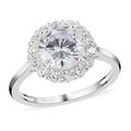 Simulated Diamond Halo Ring in Sterling Silver (Size 10.0) 4.15 ctw - Sticky add to cart bar