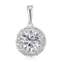 Simulated Diamond Pendant in Sterling Silver 4.25 ctw