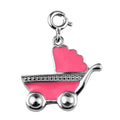 Platinum Over Sterling Silver Trolly Charm 2.15 Grams - Sticky add to cart bar
