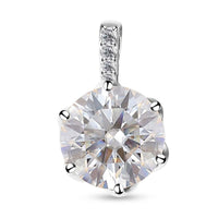 LUXORO 10K Yellow Gold Moissanite VS EF Solitaire Pendant 4.65 ctw