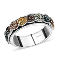 Multi Diamond Spinner Ring in Rhodium and Platinum Over Sterling Silver 1.00 ctw - Sticky add to cart bar