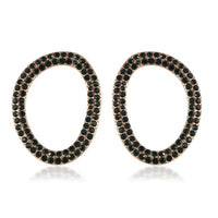 Emerald Green Crystal Earrings in Rosetone