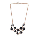 Black Resin Layered Statement Necklace 18.50 Inches in Rosetone - Sticky add to cart bar