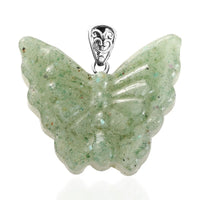 Freshened Thulite Butterfly Pendant in Sterling Silver 45.25 ctw