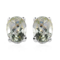 D'Joy Montezuma Prasiolite 2.25 ctw Solitaire Stud Earrings in Sterling Silver - Sticky add to cart bar