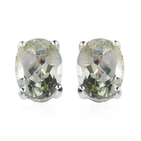 D'Joy Montezuma Prasiolite 2.25 ctw Solitaire Stud Earrings in Sterling Silver