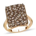 Natural Champagne Diamond Cushion Shape Ring in Vermeil Rose Gold Over Sterling Silver 1.00 ctw - Sticky add to cart bar