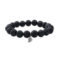 Pietersite Color Agate Beaded Stretch Bracelet with Feather Charm in Sterling Silver 100.00 ctw - Sticky add to cart bar