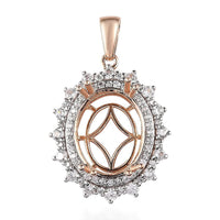 Luxoro 10K Rose Gold White Zircon Mounting Pendant 1.70 ctw