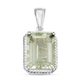 Montezuma Prasiolite Solitaire Pendant in Sterling Silver 10.65 ctw - Sticky add to cart bar
