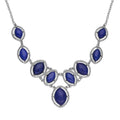 Lapis Lazuli Necklace 18-20 Inches in Silvertone 125.00 ctw - Sticky add to cart bar