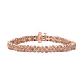 Uncut Natural Pink Diamond Tennis Bracelet in Vermeil Rose Gold Over Sterling Silver (7.25 In) 1.00 ctw - Sticky add to cart bar