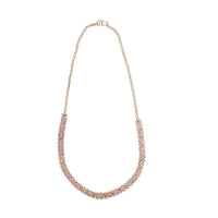 Uncut Natural Pink Diamond Tennis Necklace 16 Inches in Vermeil Rose Gold Over Sterling Silver 1.50 ctw