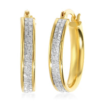 14K Yellow Gold Over Sterling Silver Hoop Earrings 2.20 Grams