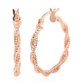 14K Rose Gold Over Sterling Silver Twisted Hoop Earrings 3 Grams - Sticky add to cart bar