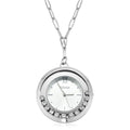 STRADA Japanese Movement Moving Austrian Crystal Small Pocket Watch with Stainless Steel Paper Clip Chain (27-30 Inches) - Sticky add to cart bar