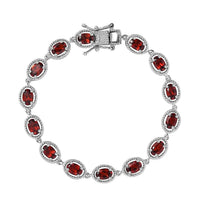 Mozambique Garnet Bracelet in Platinum Over Sterling Silver (6.50 In) 7.00 ctw