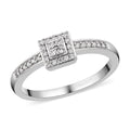 Lab Grown Diamond G-H I1 Ring in Platinum Over Sterling Silver 0.25 ctw - Sticky add to cart bar