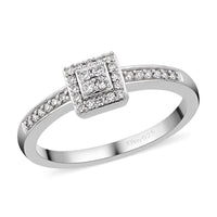 Lab Grown Diamond G-H I1 Ring in Platinum Over Sterling Silver 0.25 ctw