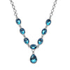 Simulated Blue Topaz in Silvertone