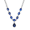 Simulated Blue Sapphire in Silvertone