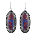 Artisan Crafted Mojave Purple Turquoise 23.25 ctw Fancy Earrings in Black Oxidized Sterling Silver - Sticky add to cart bar