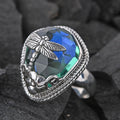BALI LEGACY Peacock Triplet Quartz Dragonfly Ring in Sterling Silver 18.10 ctw - Sticky add to cart bar
