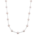Freshwater Pearl Station Necklace 18 Inches in Sterling Silver 41.60 ctw - Sticky add to cart bar